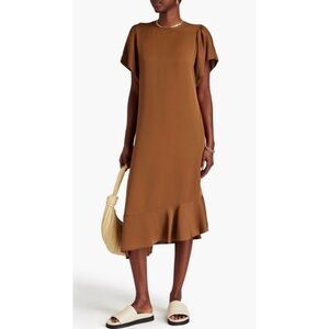 Theory 100% silk brown dress